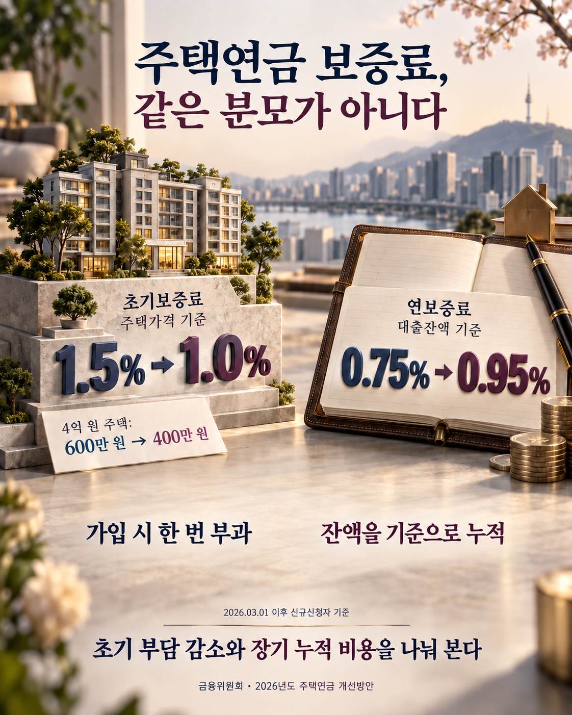 초기보증료와 연보증료의 서로 다른 계산 기준