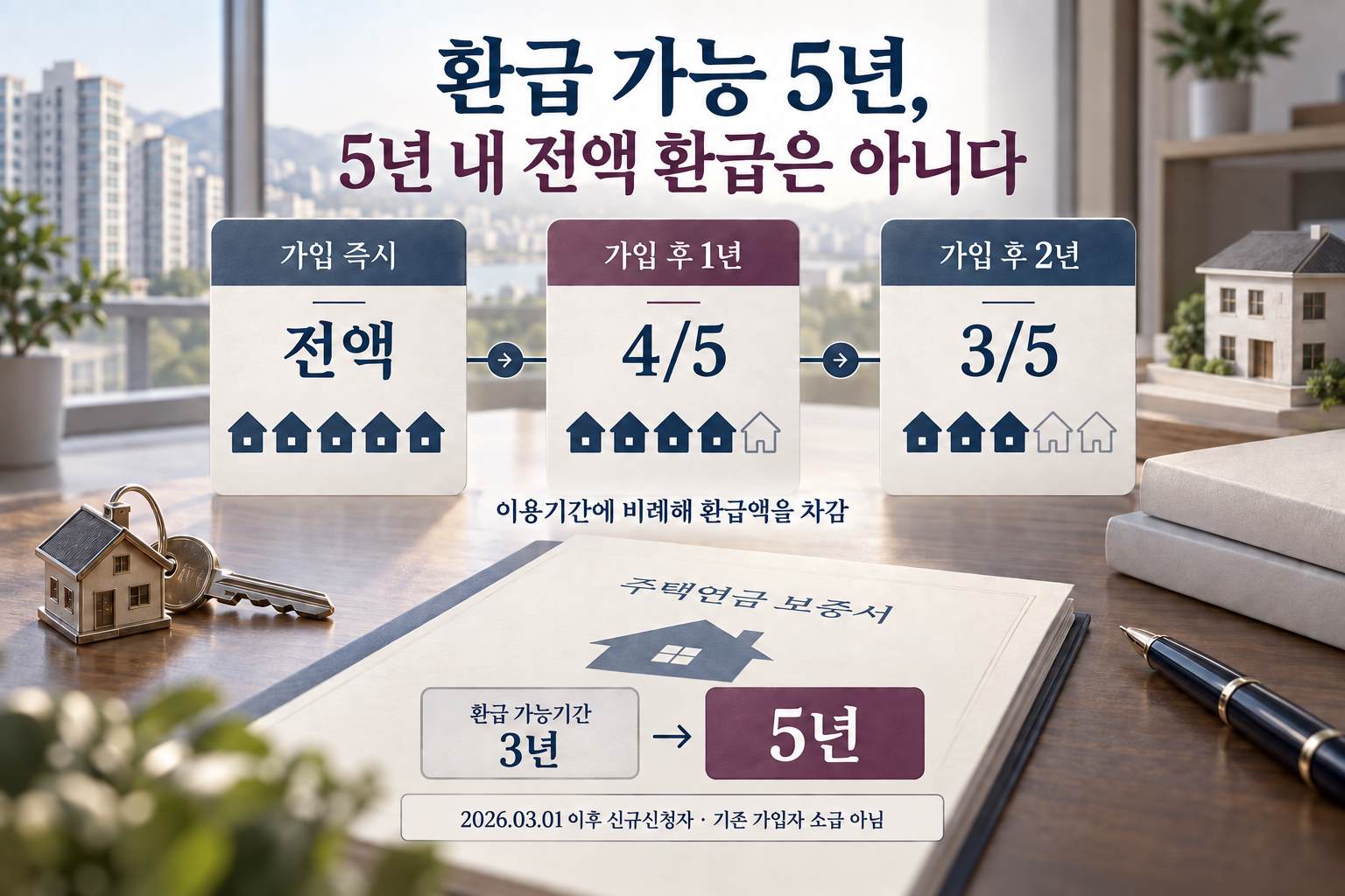이용 기간에 따른 초기보증료 환급