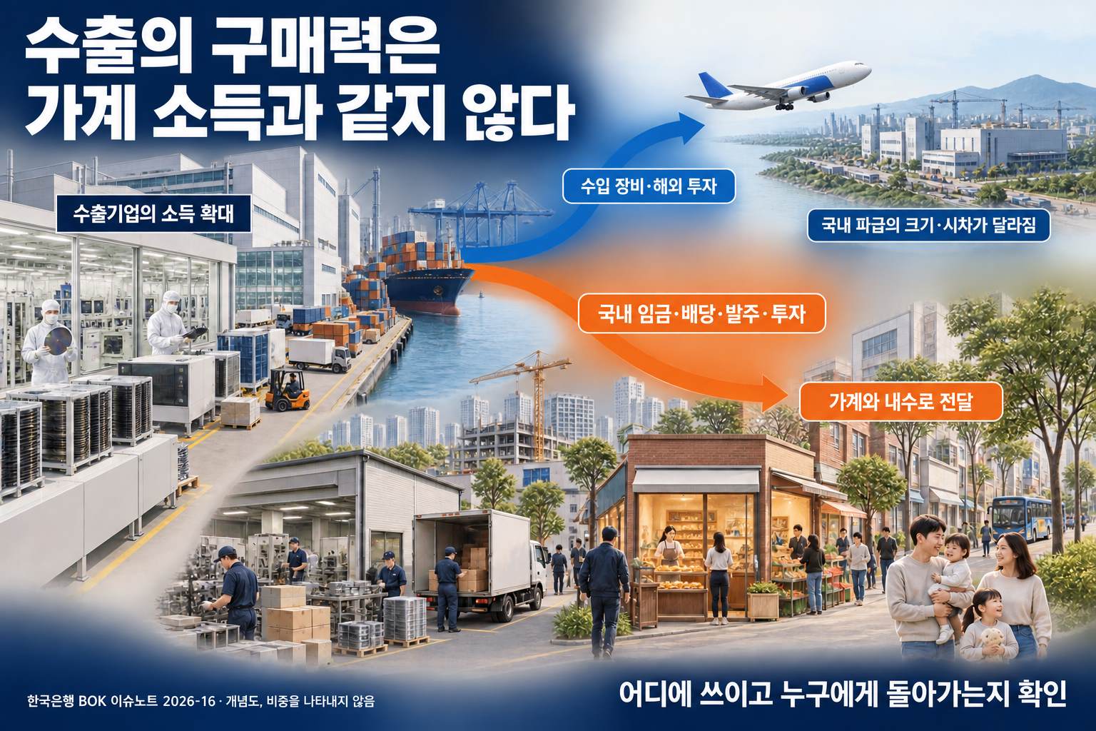 수출기업 소득이 국내 투자와 가계에 전달되는 경로