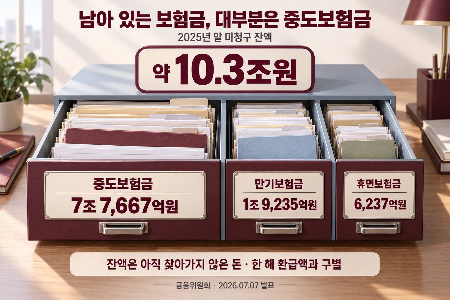 미청구 보험금 잔액 구성