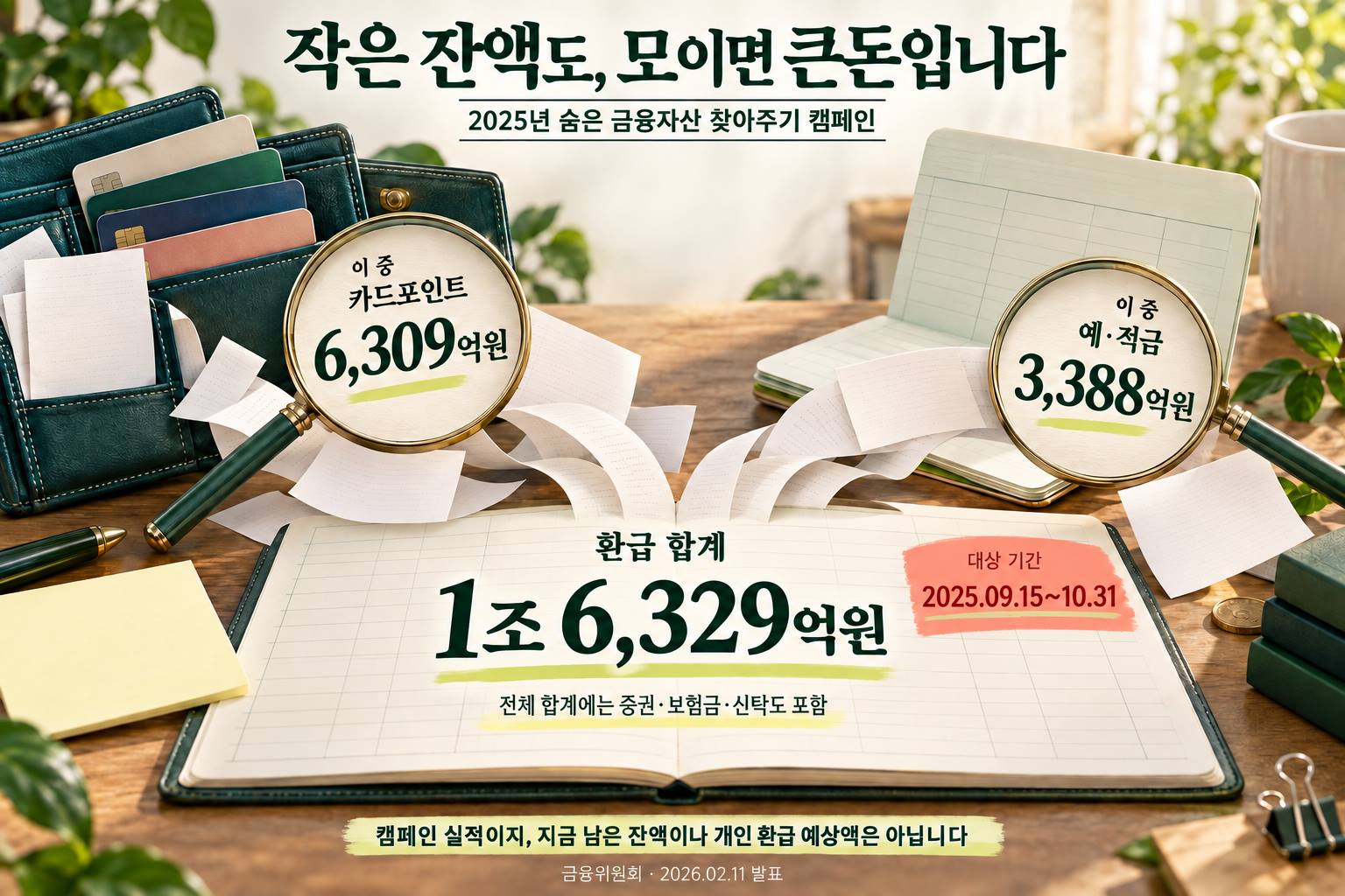 숨은 금융자산 환급 실적