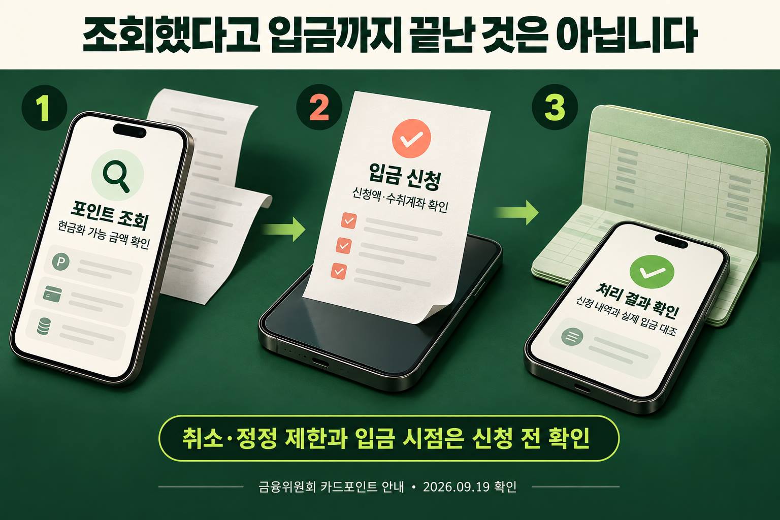 포인트 조회부터 입금 결과 확인까지