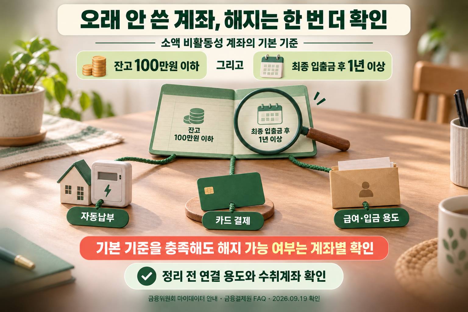 비활동성 계좌의 기본 기준과 해지 전 확인