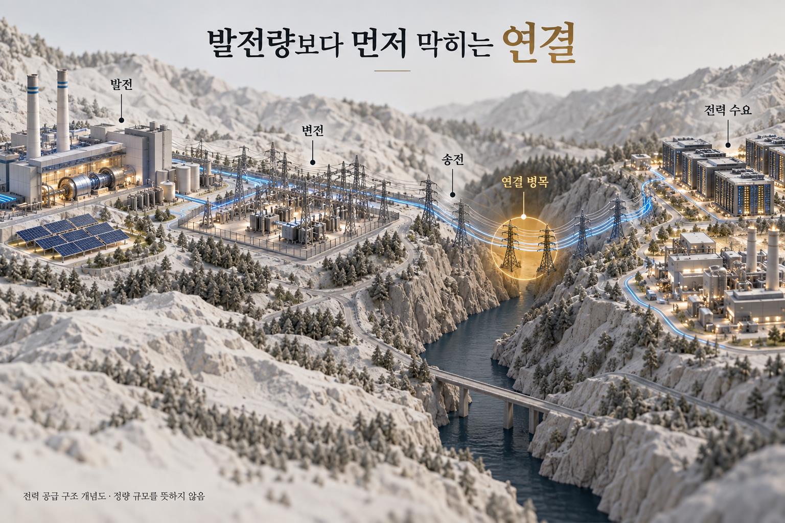 발전에서 수요처까지 전력 연결 병목