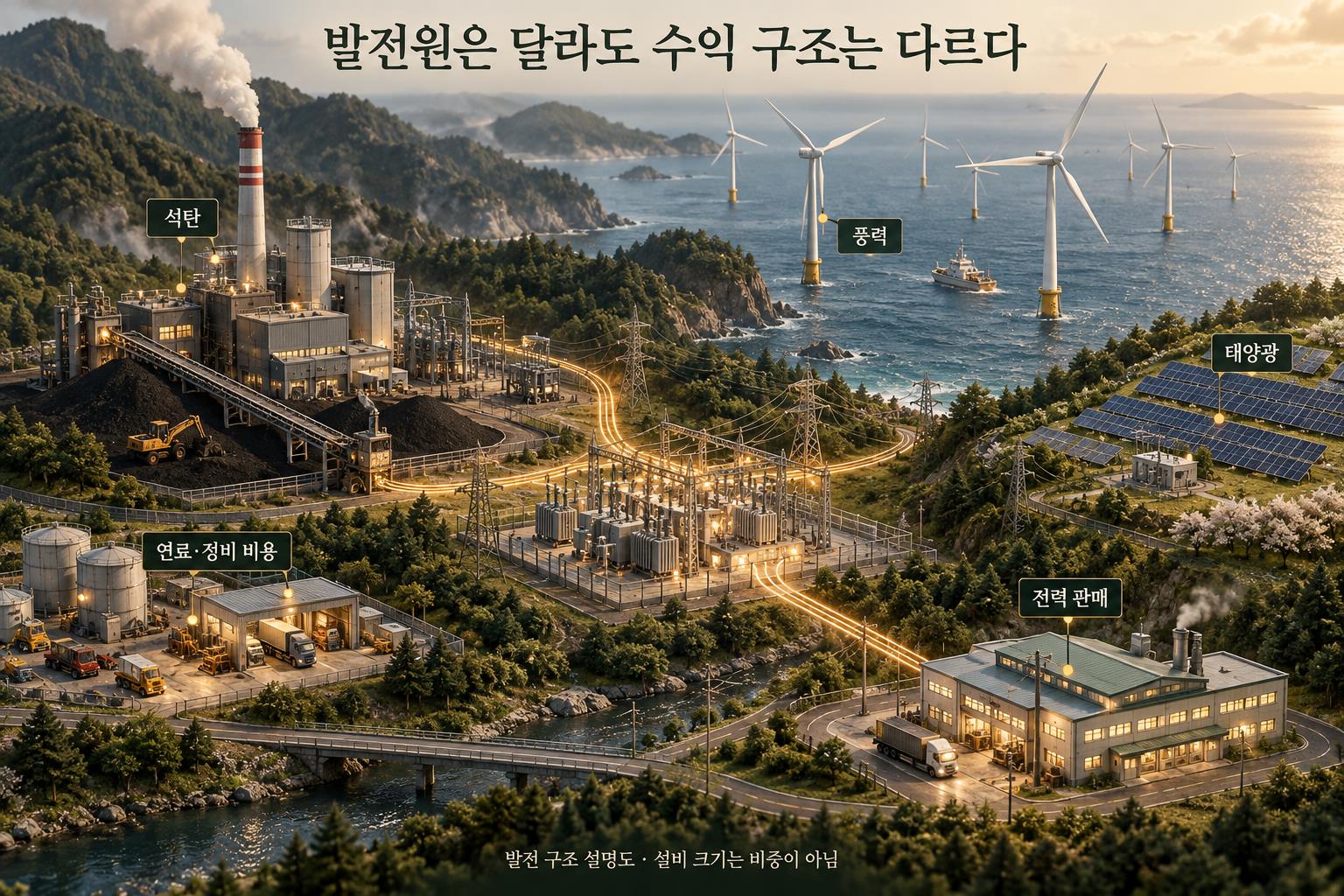 발전원별 수익을 가르는 계약과 비용