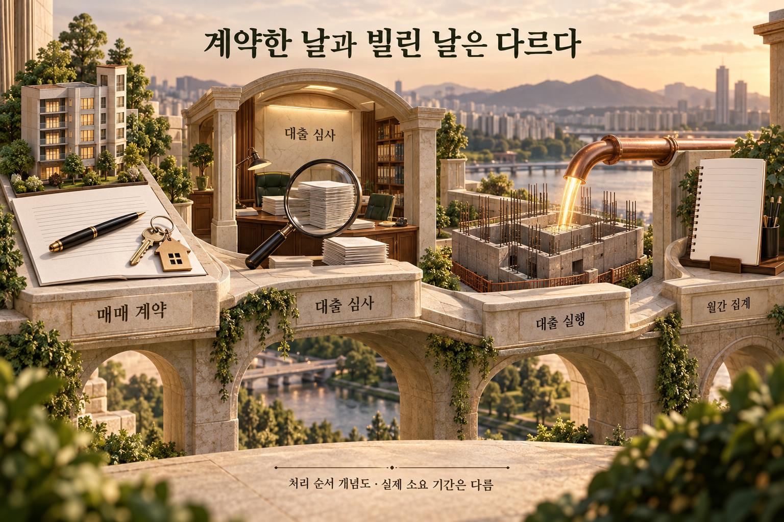 주택 계약에서 대출 실행까지의 시차