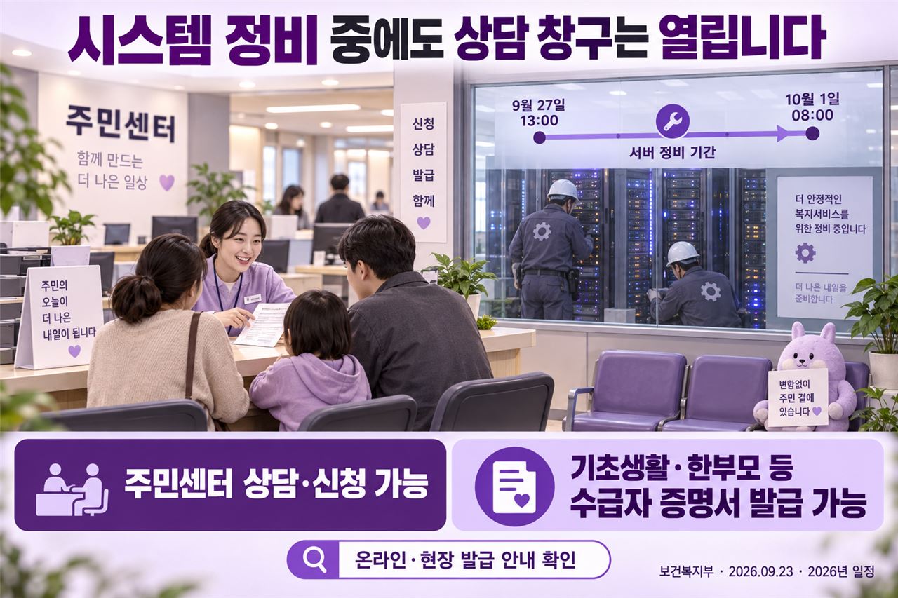 시스템 정비와 이용 가능한 창구