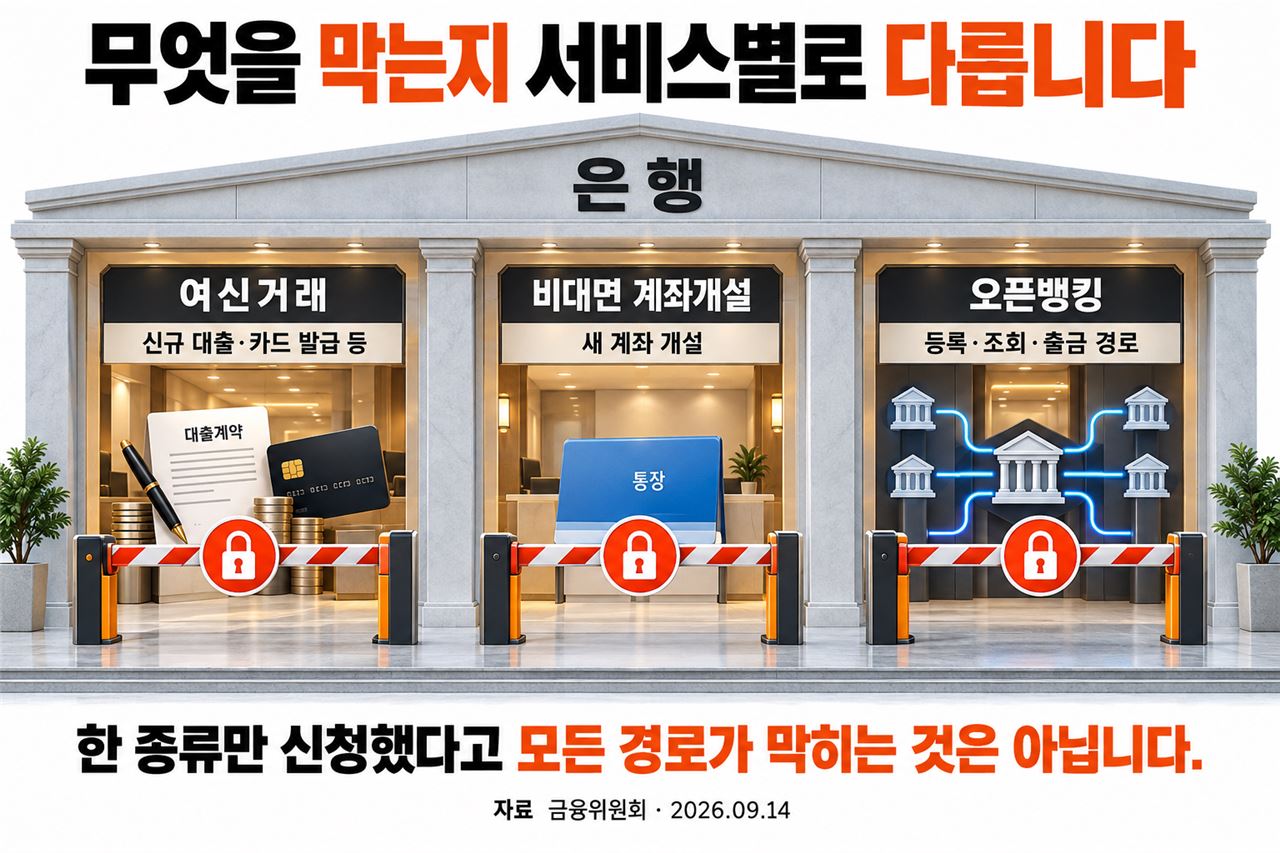 안심차단 세 서비스의 대상 비교