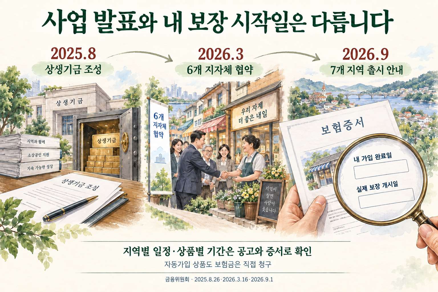 모집 공고 가입 완료 보장 기간 청구의 단계 구분