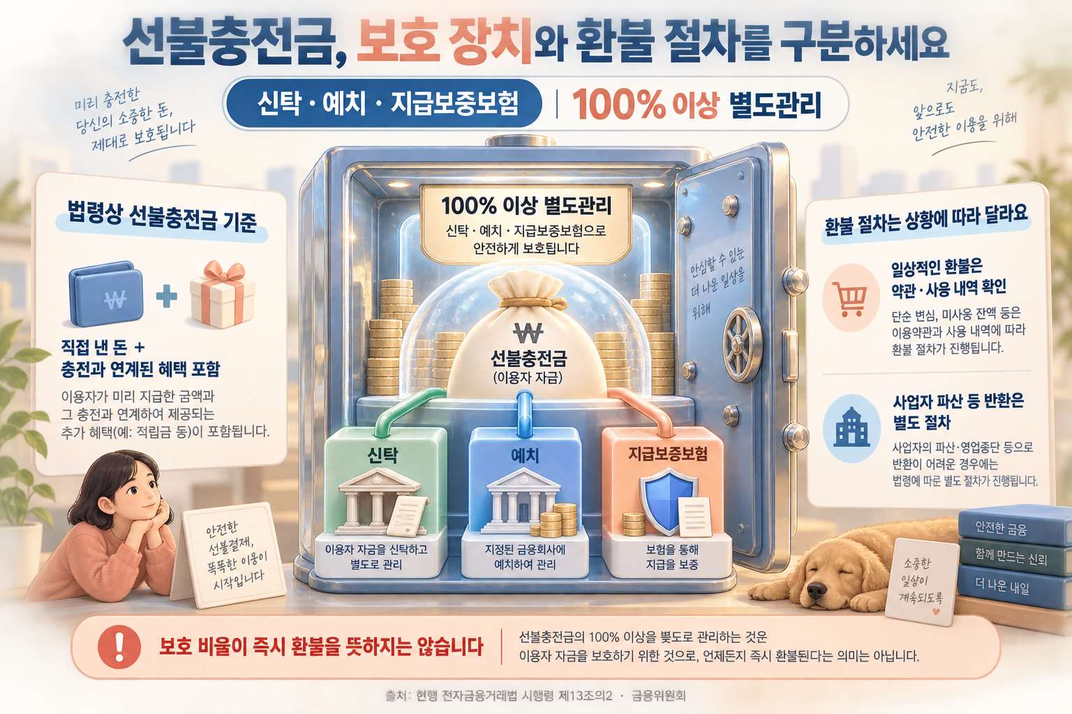 선불충전금 별도관리 방식과 환불 절차의 구분