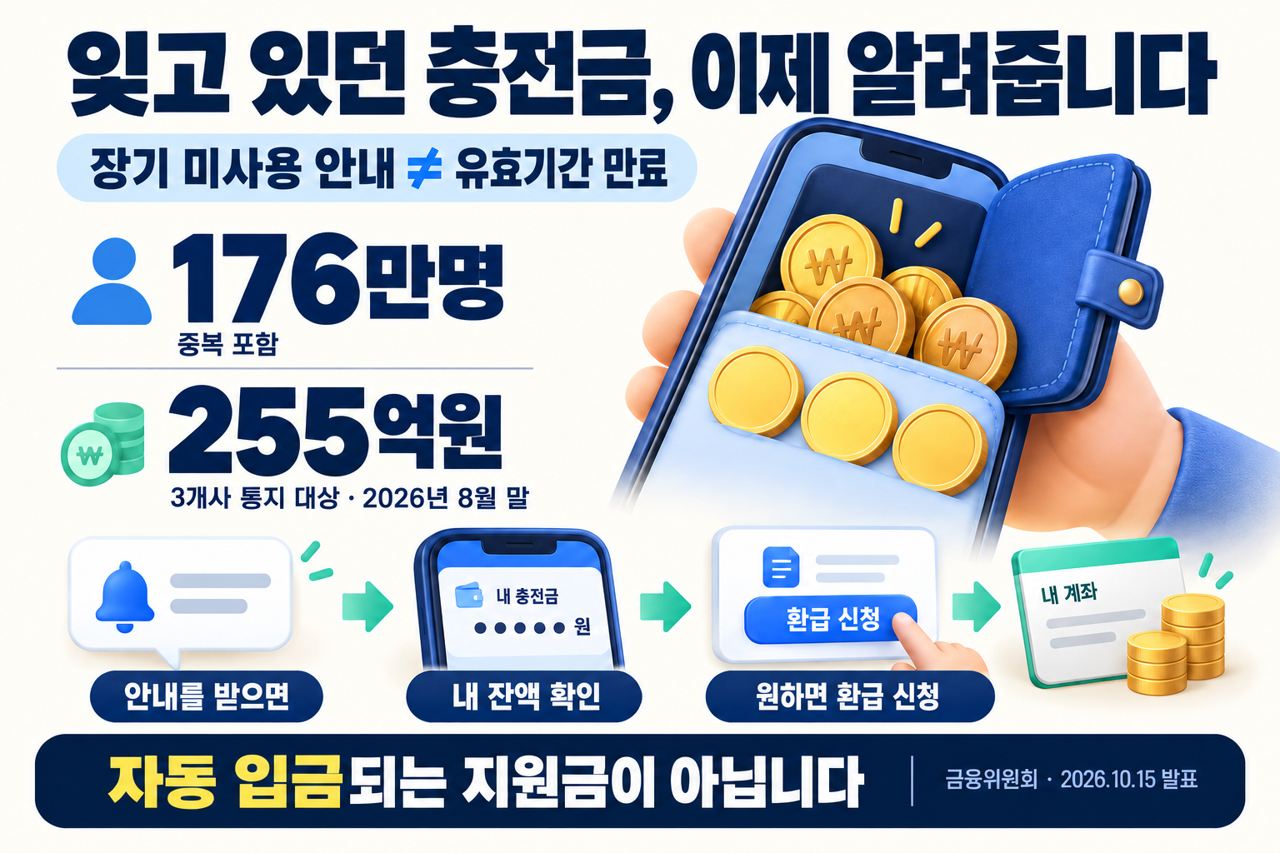 장기 미사용 선불충전금의 통지 대상과 환급 신청의 관계