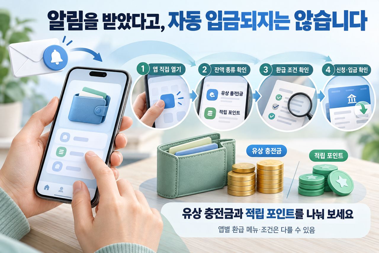 환급 알림 확인부터 앱에서 신청하고 계좌 입금 내역을 확인하는 절차