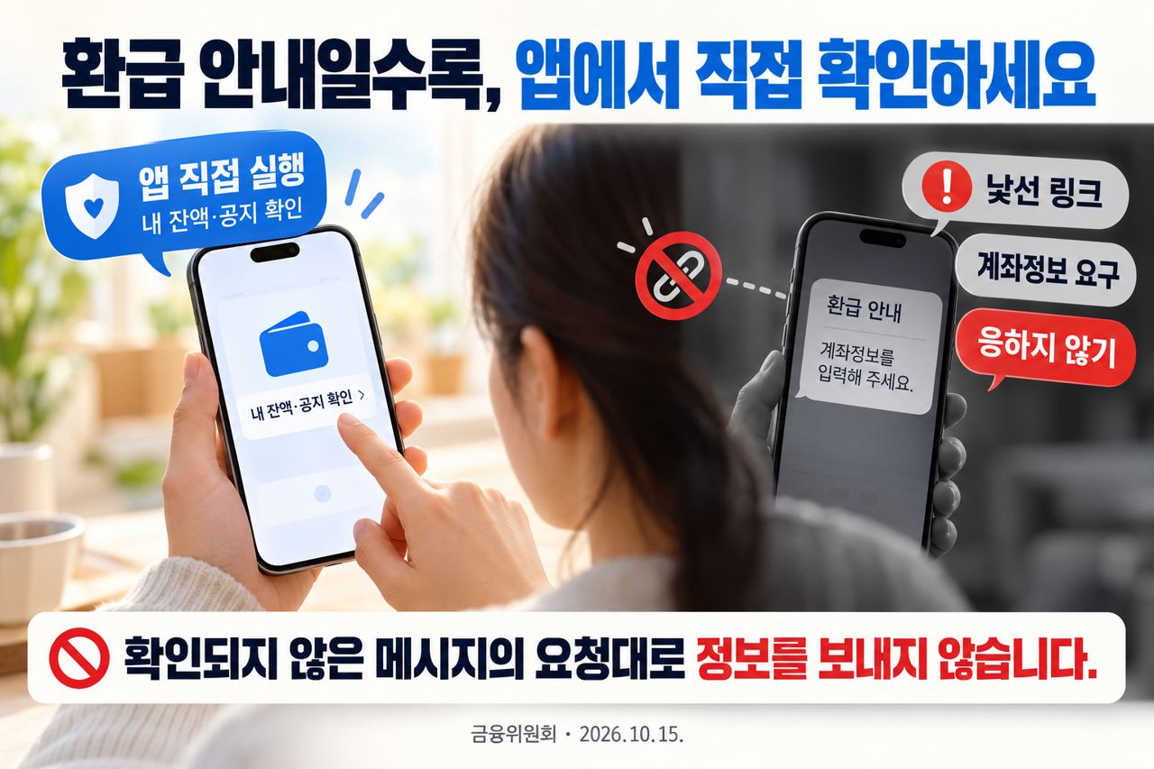 공식 앱을 직접 확인하는 방법과 환급을 빙자한 정보 요구를 대비한 그림